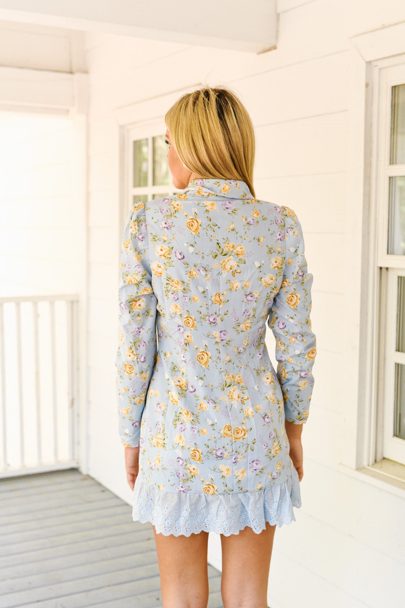 Faith Floral Blazer Dress - Blue