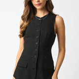 Sandi Linen Top - Black