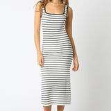 Carrie Stripe Dress - Off White / Black