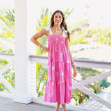Fran Tropical Midi Dress - Pink